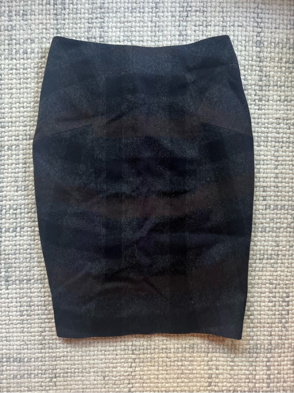 Jil Sander Grey Black Plaid Wool Skirt 40